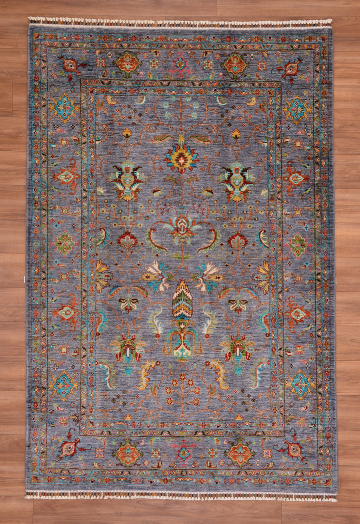 Sultani Binbirgece Original Hand Woven Gray Vegetable Dyed Wool Carpet 175x260 4.55 Square Meters - 5x8 ft