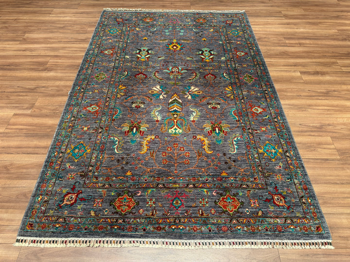 Sultani Binbirgece Original Hand Woven Gray Vegetable Dyed Wool Carpet 175x260 4.55 Square Meters - 5x8 ft