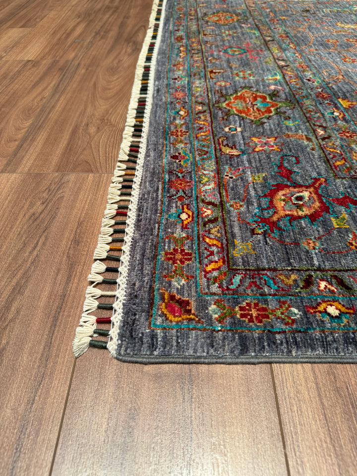 Sultani Binbirgece Original Hand Woven Gray Vegetable Dyed Wool Carpet 175x260 4.55 Square Meters - 5x8 ft