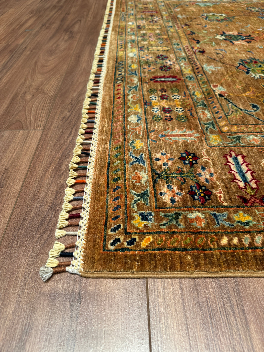 Sultani Binbirgece Original Hand Woven Beige Vegetable Dyed Wool Carpet 175x245 4.29 Square Meters - 5x8 ft