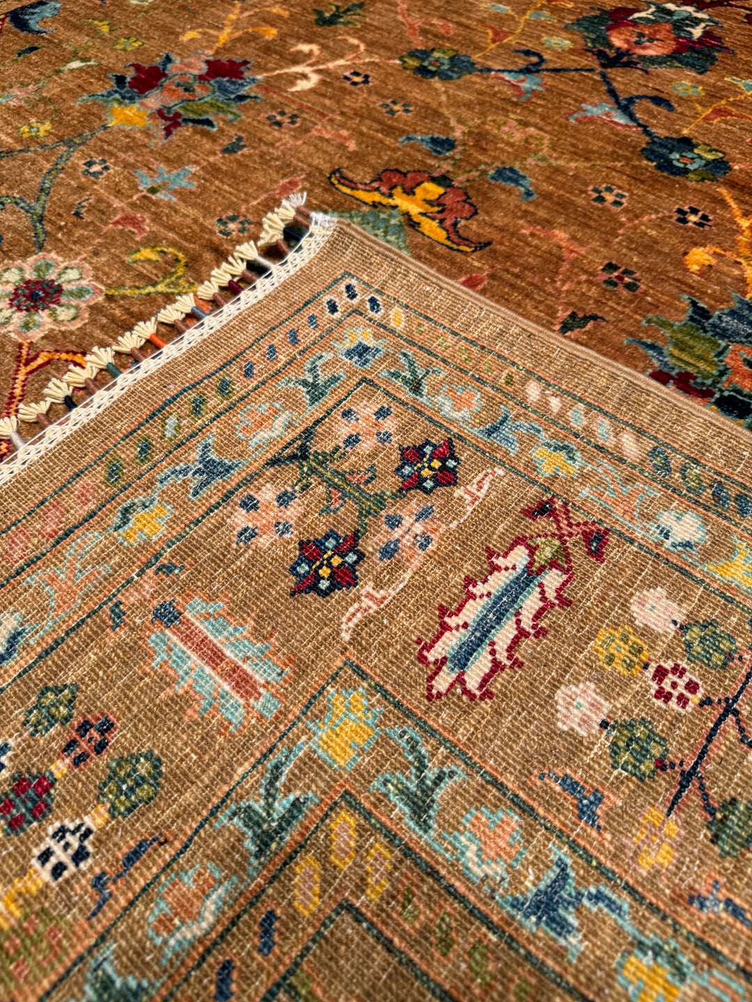 Sultani Binbirgece Original Hand Woven Beige Vegetable Dyed Wool Carpet 175x245 4.29 Square Meters - 5x8 ft