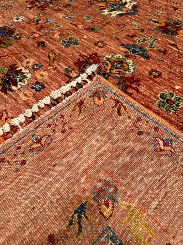 Sultani Binbirgece Original Hand Woven Pink Vegetable Dyed Wool Carpet 177x251 4.44 Square Meters - 5x8 ft