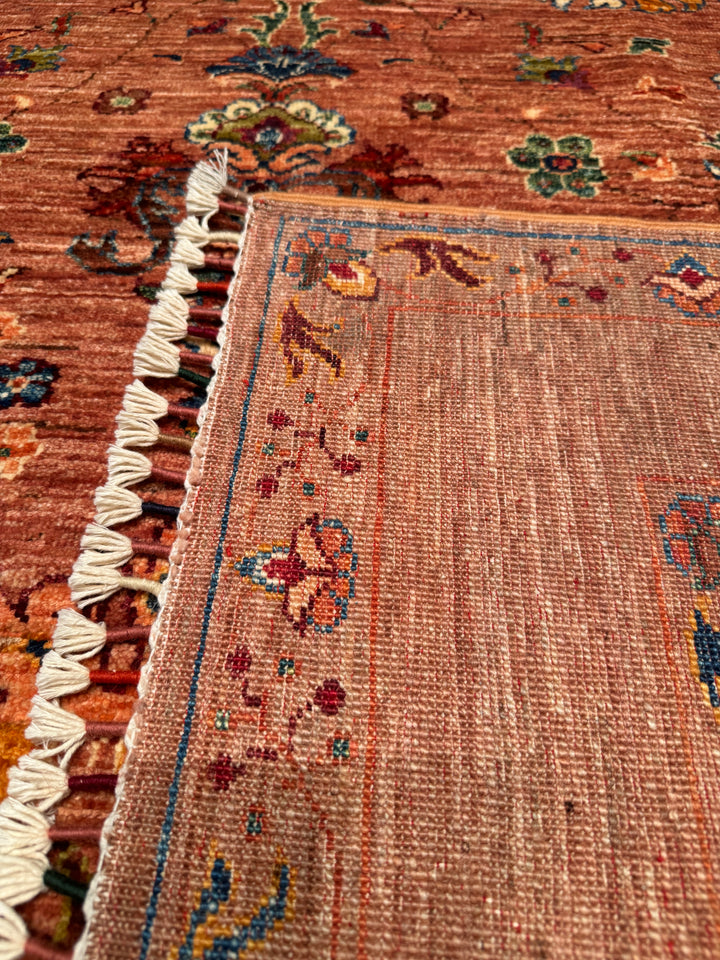 Sultani Binbirgece Original Hand Woven Pink Vegetable Dyed Wool Carpet 177x251 4.44 Square Meters - 5x8 ft