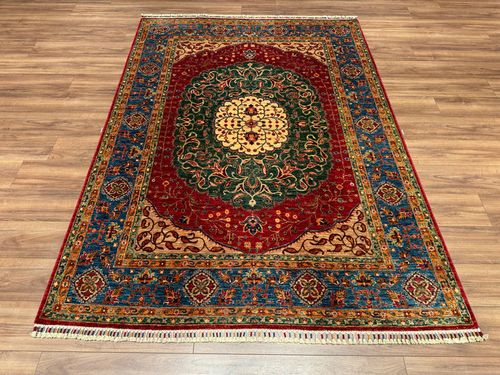 Heriz Original Hand Woven Multi Vegetable Dyed Wool Carpet 174x237 4.12 Square Meters - 5x7 ft