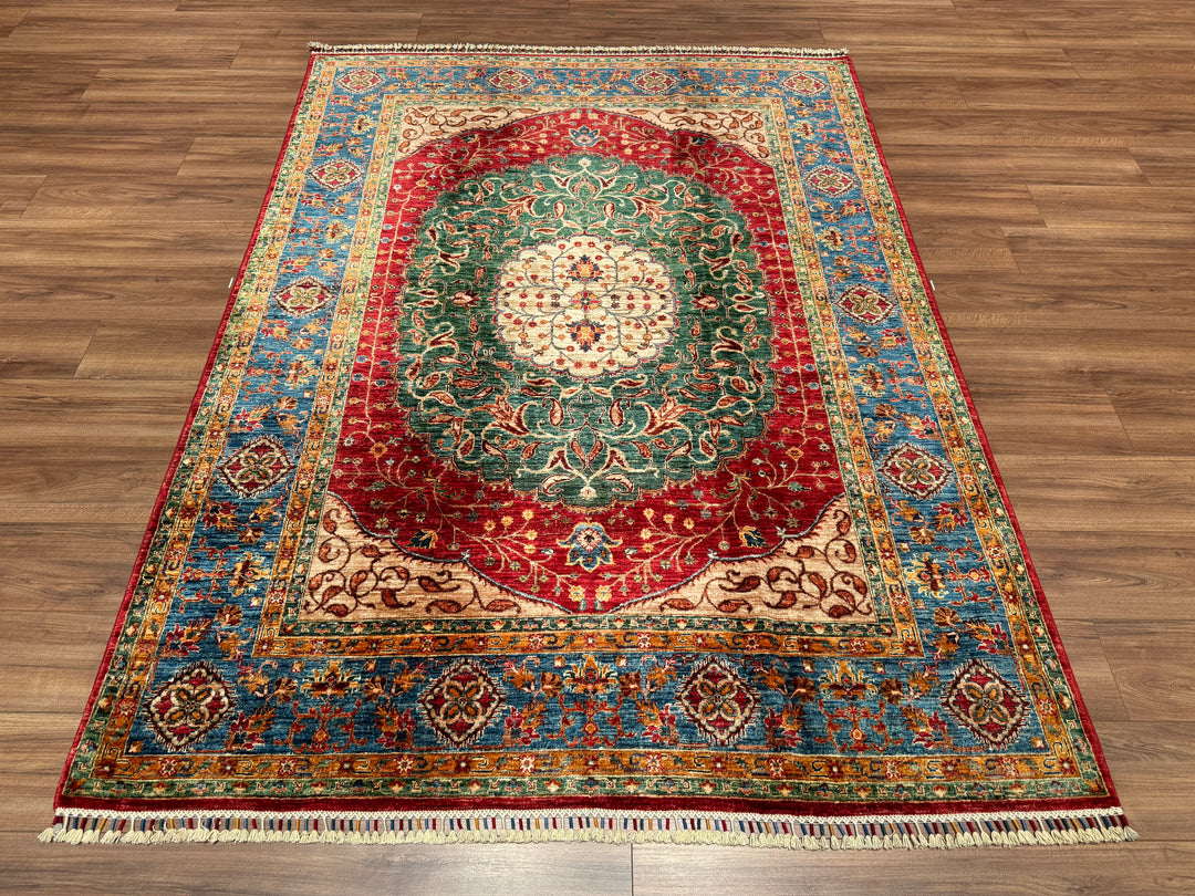 Heriz Orjinal El Dokuması Multi Kök Boya Yün Halı 174x237 4.12 Metrekare - 5x7 ft