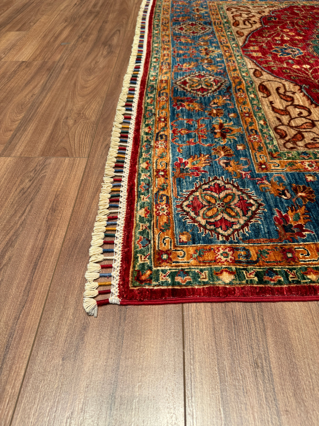 Heriz Original Hand Woven Multi Vegetable Dyed Wool Carpet 174x237 4.12 Square Meters - 5x7 ft