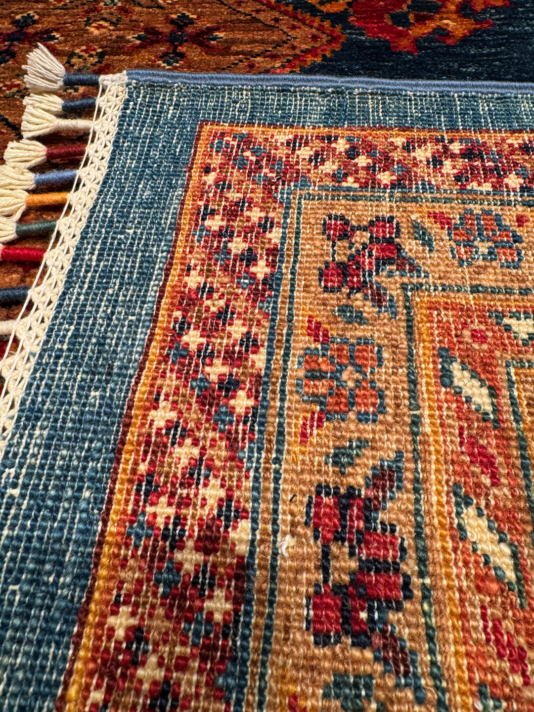 Heriz Blue Original Vegetable Dyed Hand Woven Wool Carpet 171x243 4.16 Square Meters - 5x8 ft