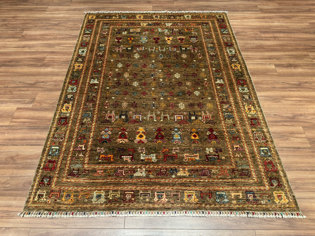 Pazırık Original Hand Woven Beige Vegetable Dyed Wool Carpet 179x238 4.26 Square Meters - 6x9 ft