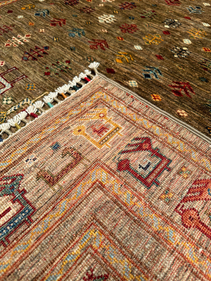 Pazırık Original Hand Woven Beige Vegetable Dyed Wool Carpet 179x238 4.26 Square Meters - 6x9 ft