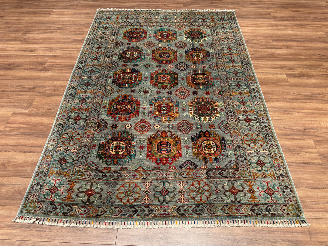 Veziri Original Hand Woven Gray Vegetable Dyed Wool Carpet 175x253 4.43 Square Meters - 6x8 ft