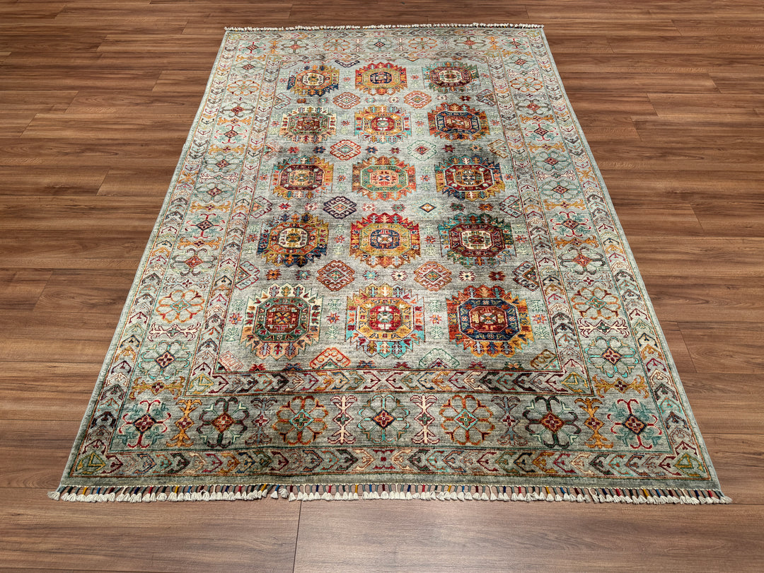 Veziri Original Hand Woven Gray Vegetable Dyed Wool Carpet 175x253 4.43 Square Meters - 6x8 ft