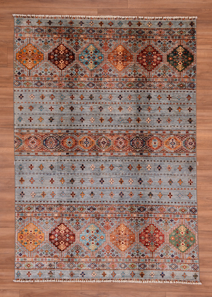 Khorjin Original Hand Woven Gray Vegetable Dyed Wool Carpet 175x241 4.22 Square Meters - 6x9 ft