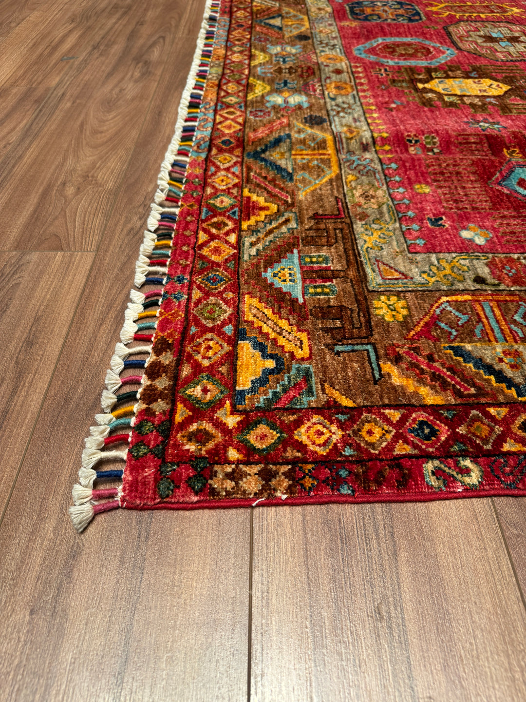 Veziri Original Hand Woven Red Vegetable Dyed Wool Carpet 175x240 4.20 Square Meters - 6x8 ft