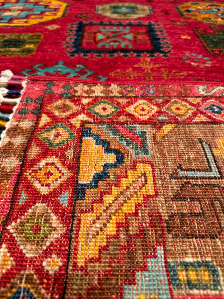 Veziri Original Hand Woven Red Vegetable Dyed Wool Carpet 175x240 4.20 Square Meters - 6x8 ft