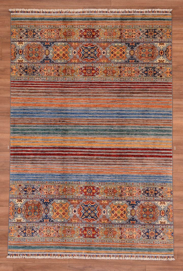 Khorjin Original Hand Woven Multi Vegetable Dyed Wool Carpet 171x250 4.28 Square Meters - 6x9 ft