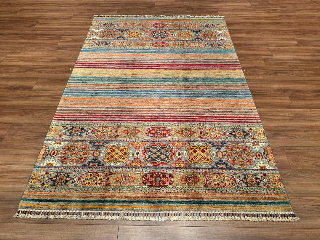 Khorjin Original Hand Woven Multi Vegetable Dyed Wool Carpet 171x250 4.28 Square Meters - 6x9 ft