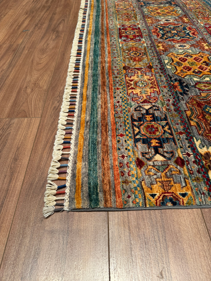 Khorjin Original Hand Woven Multi Vegetable Dyed Wool Carpet 171x250 4.28 Square Meters - 6x9 ft