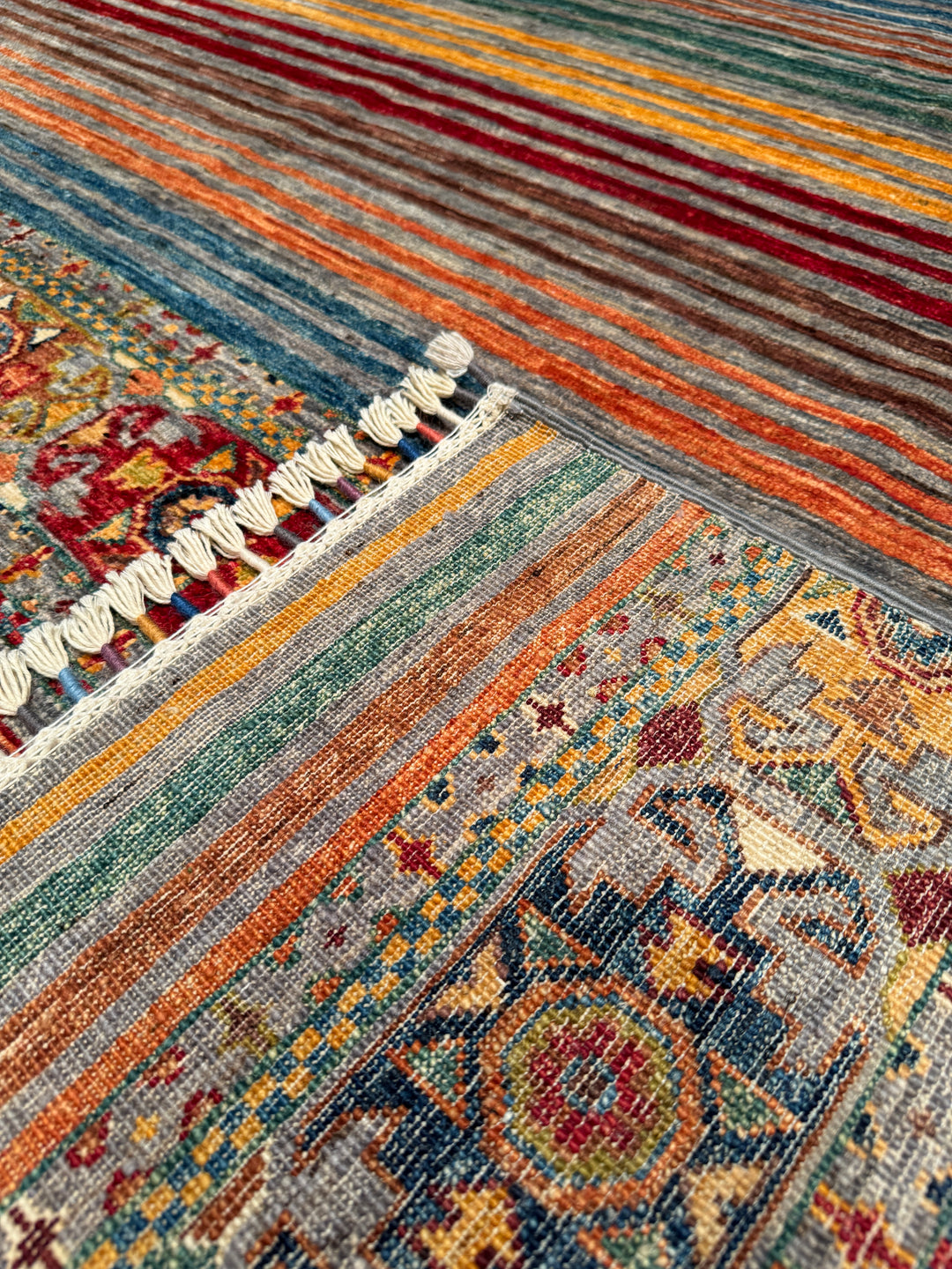 Khorjin Original Hand Woven Multi Vegetable Dyed Wool Carpet 171x250 4.28 Square Meters - 6x9 ft