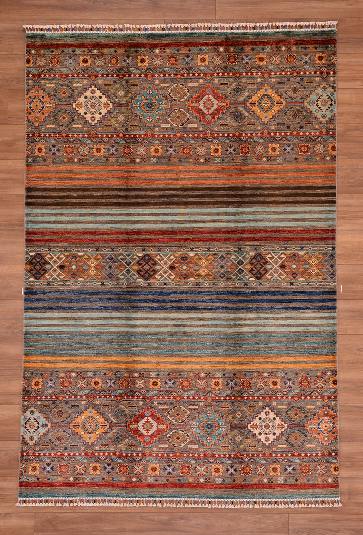 Khorjin Original Hand Woven Multi Vegetable Dyed Wool Carpet 172x255 4.39 Square Meters - 6x9 ft