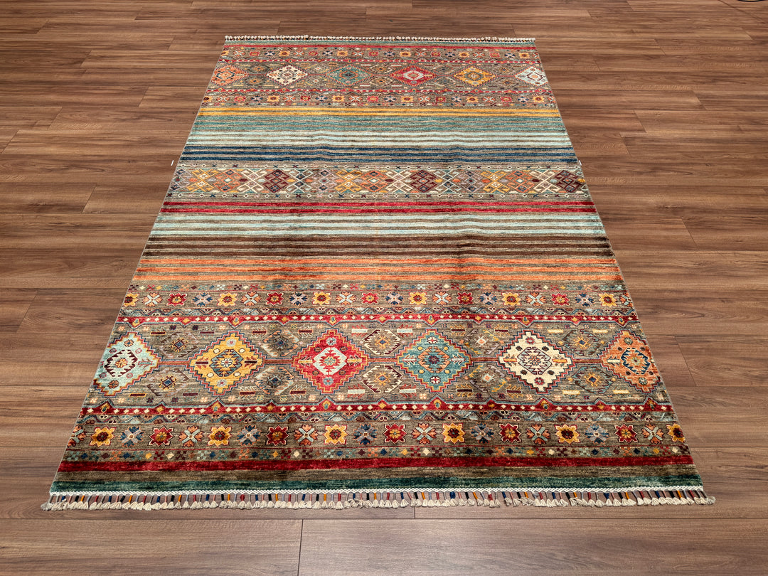 Khorjin Original Hand Woven Multi Vegetable Dyed Wool Carpet 172x255 4.39 Square Meters - 6x9 ft