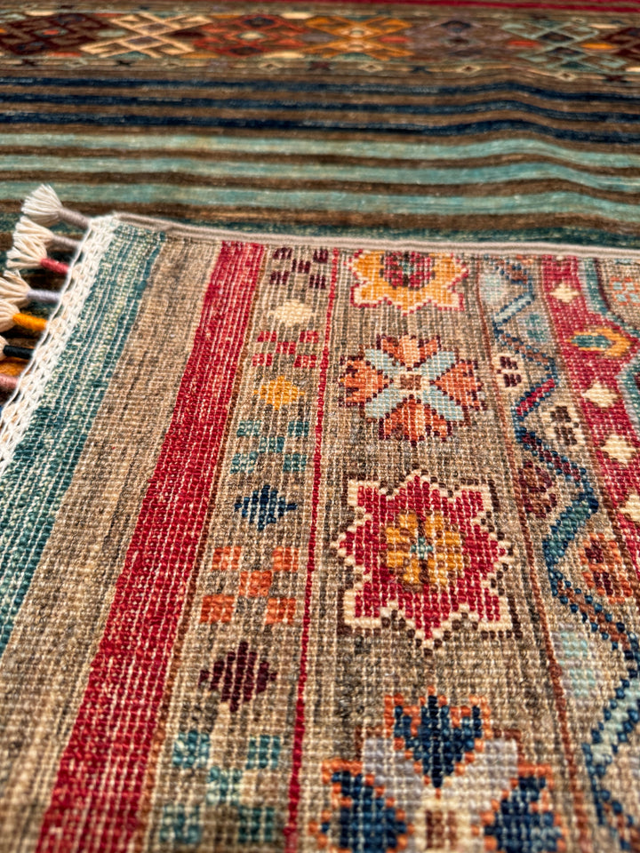 Khorjin Original Hand Woven Multi Vegetable Dyed Wool Carpet 172x255 4.39 Square Meters - 6x9 ft