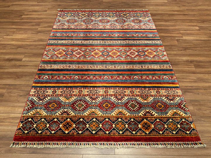 Khorjin Original Hand Woven Multi Vegetable Dyed Wool Carpet 176x246 4.33 Square Meters - 6x9 ft