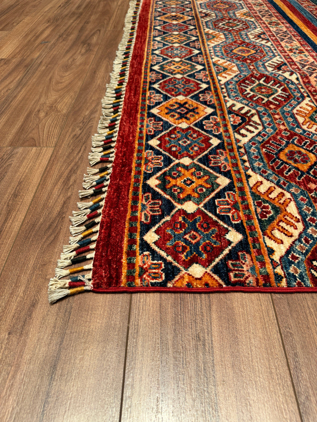 Khorjin Original Hand Woven Multi Vegetable Dyed Wool Carpet 176x246 4.33 Square Meters - 6x9 ft