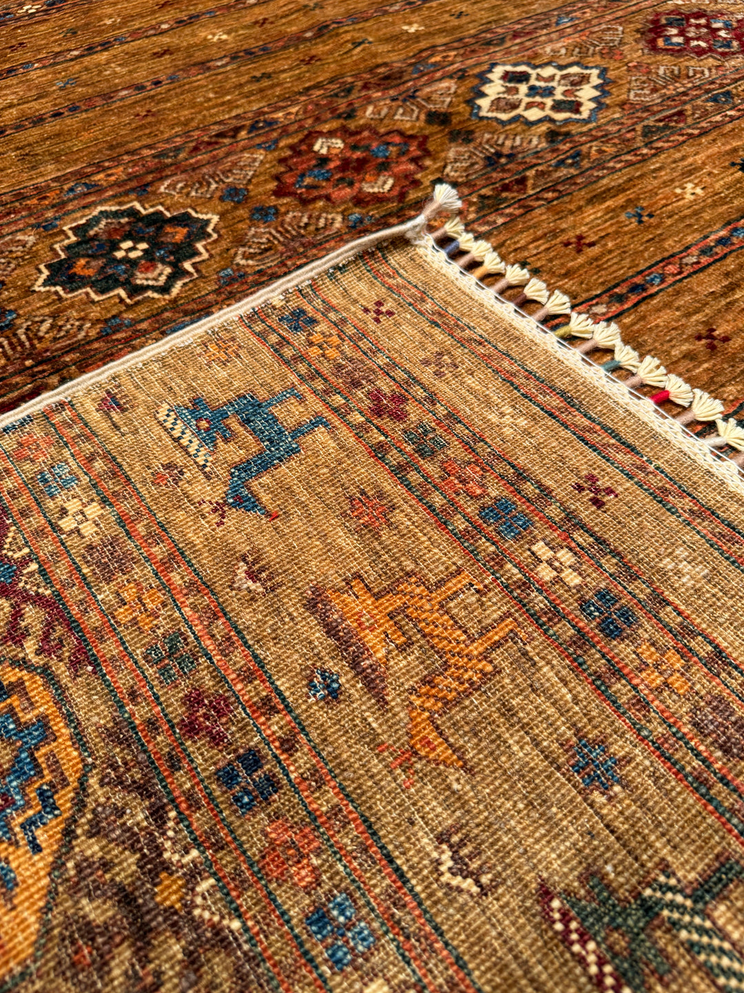 Khorjin Original Hand Woven Brown Vegetable Dyed Wool Carpet 171x238 4.07 Square Meters - 6x9 ft