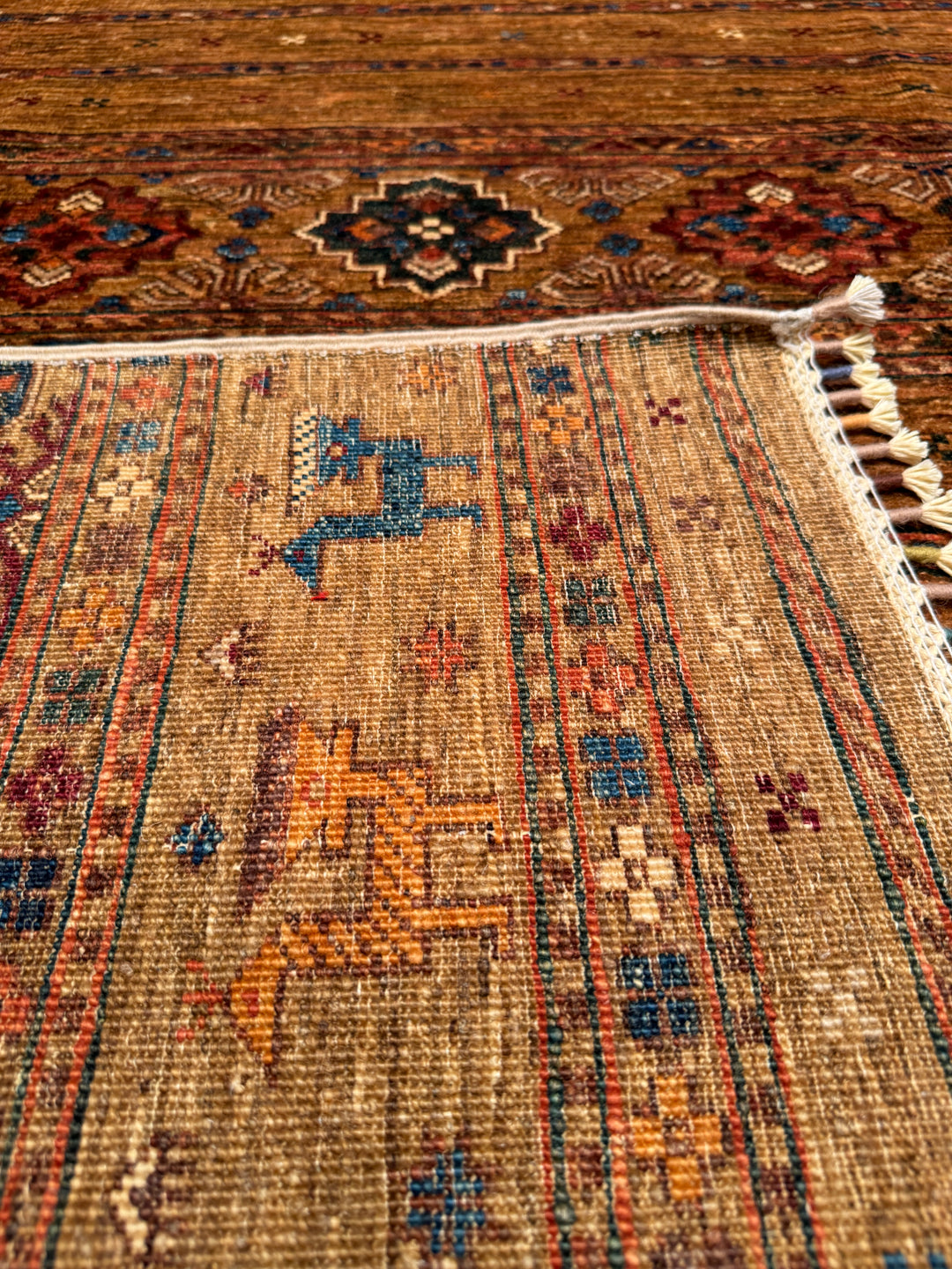 Khorjin Original Hand Woven Brown Vegetable Dyed Wool Carpet 171x238 4.07 Square Meters - 6x9 ft