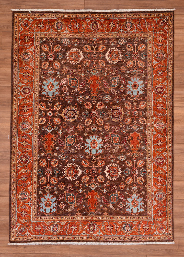 Uşak Original Hand Woven Red Vegetable Dyed Wool Carpet 172x241 4.15 Square Meters - 6x8 ft