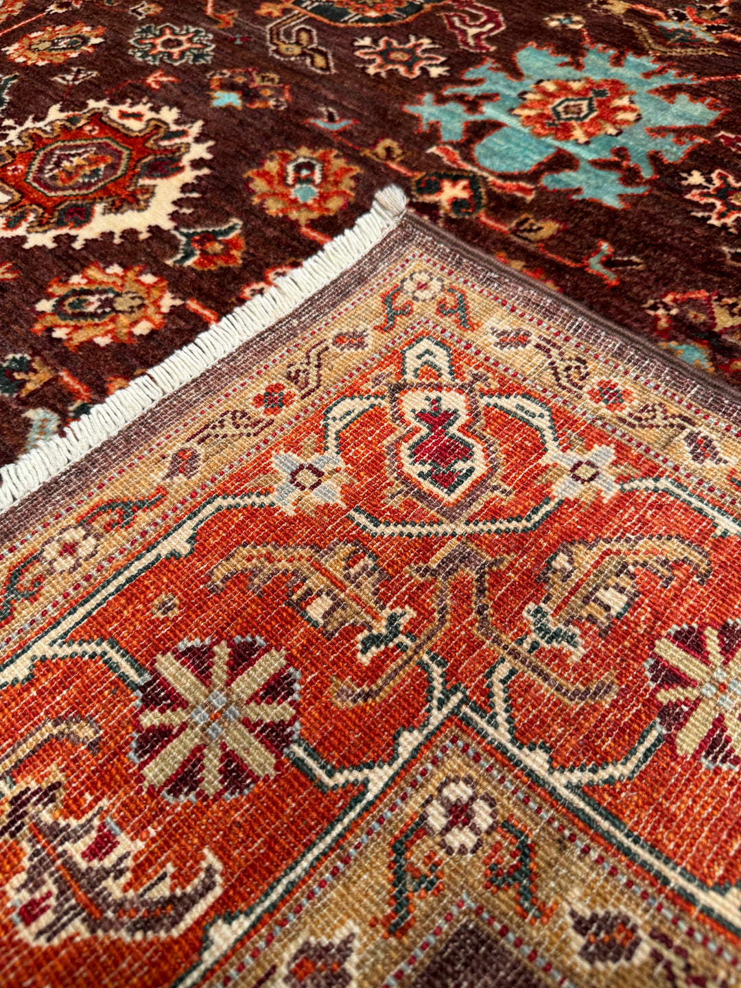 Uşak Original Hand Woven Red Vegetable Dyed Wool Carpet 172x241 4.15 Square Meters - 6x8 ft