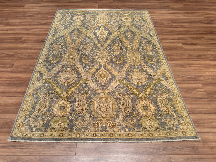 Uşak Original Hand Woven Gray Cream Vegetable Dyed Wool Carpet 167x236 3.94 Square Meters - 6x8 ft