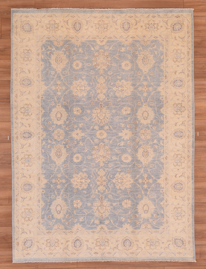 Uşak Original Hand Woven Gray Cream Vegetable Dyed Wool Carpet 170x231 3.93 Square Meters - 6x8 ft