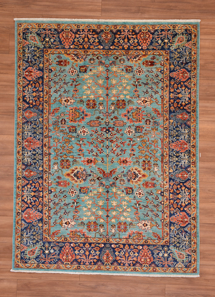 Uşak Original Hand Woven Multi Vegetable Dyed Wool Carpet 175x238 4.17 Square Meters - 6x8 ft