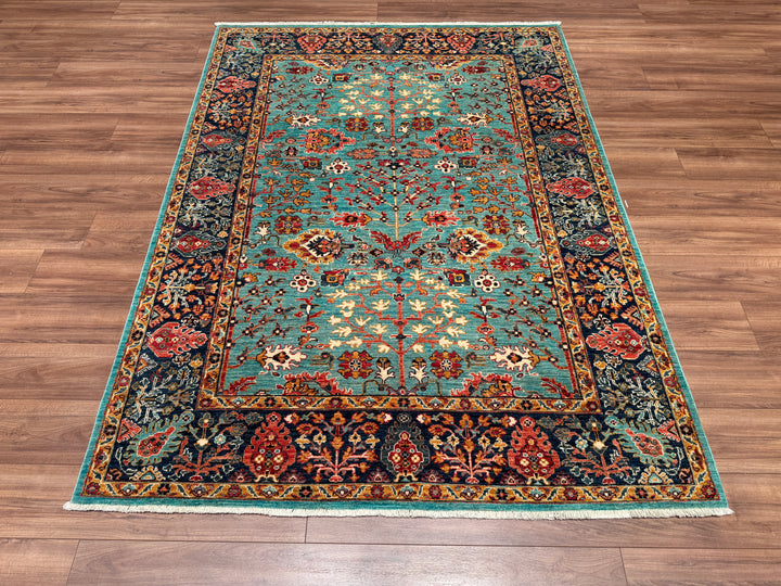 Uşak Original Hand Woven Multi Vegetable Dyed Wool Carpet 175x238 4.17 Square Meters - 6x8 ft