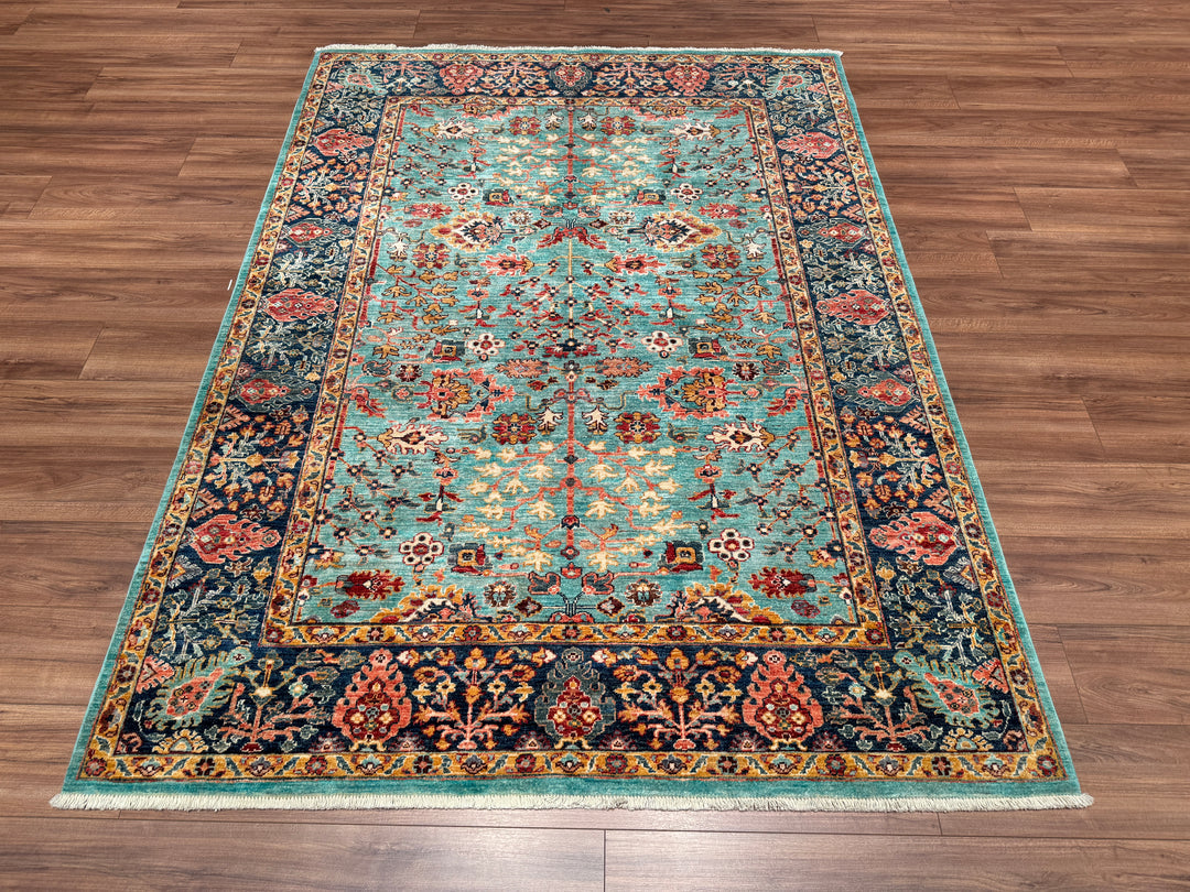 Uşak Original Hand Woven Multi Vegetable Dyed Wool Carpet 175x238 4.17 Square Meters - 6x8 ft