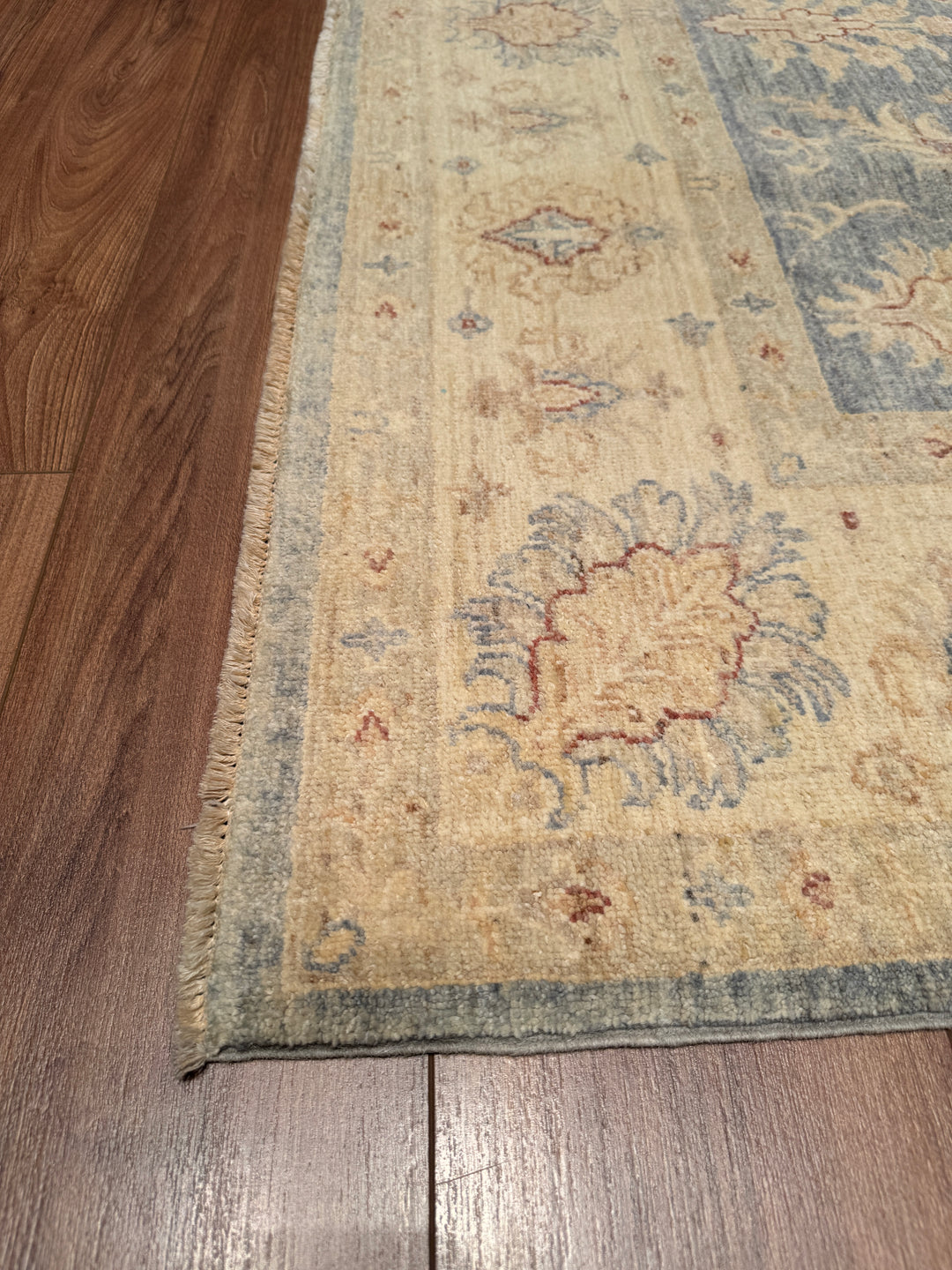 Uşak Original Hand Woven Gray Cream Vegetable Dyed Wool Carpet 170x245 4.17 Square Meters - 6x8 ft