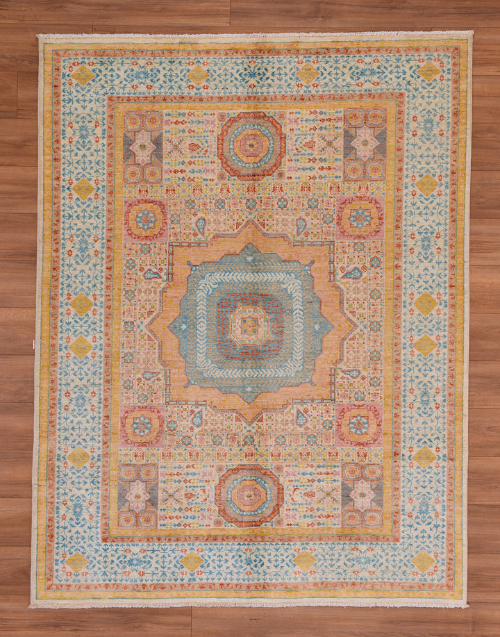 Mamluk Original Hand Woven Multi Vegetable Dyed Wool Carpet 176x291 4.03 Square Meters - 5x8 ft