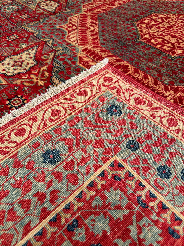 Mamluk Original Hand Woven Red Vegetable Dyed Wool Carpet 184x251 4.62 Square Meters - 5x8 ft