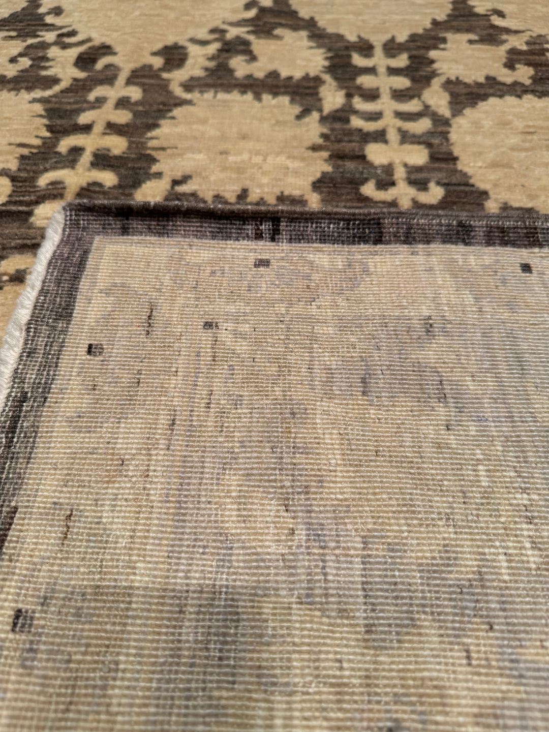 Uşak Original Hand Woven Cream Brown Vegetable Dyed Wool Carpet 190x254 4.83 Square Meters - 6x8 ft