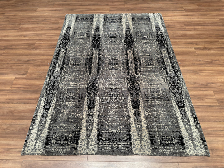 New Diamond Original Hand Woven Gray Wool Bamboo Carpet 172x239 4.11 Square Meters - 5x8 ft