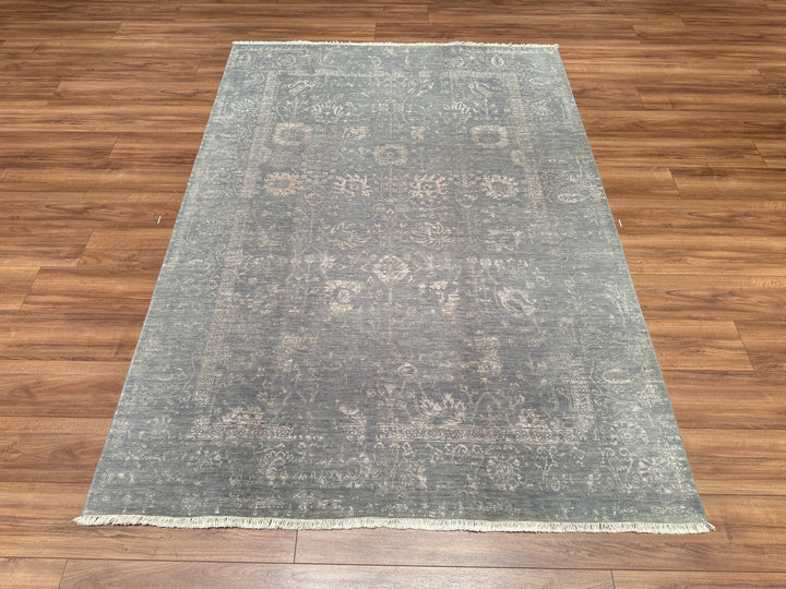 New Diamond Original Hand Woven Gray Wool Bamboo Carpet 166x235 3.90 Square Meters - 5x8 ft