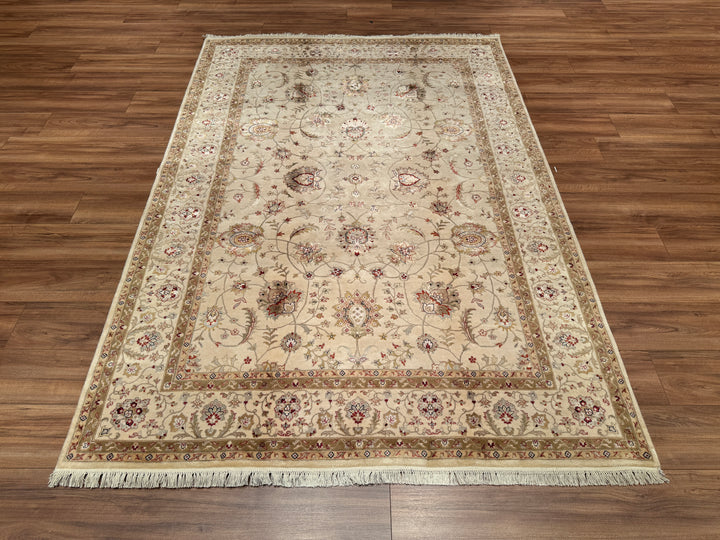 Hint Uşağı Orjinal El Dokuması Bej Yün Bambu Halı 174x248 4.31 Metrekare - 5x8 ft