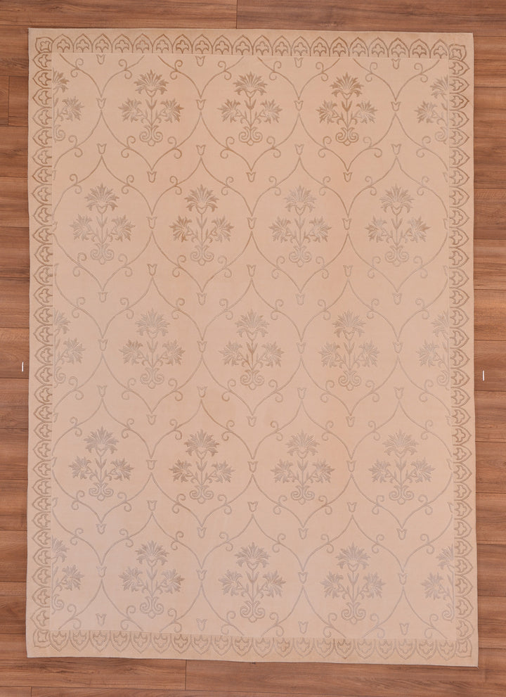 Dalyana Original Hand Woven Cream Wool Bamboo Carpet 170x240 4.08 Square Meters - 5x8 ft