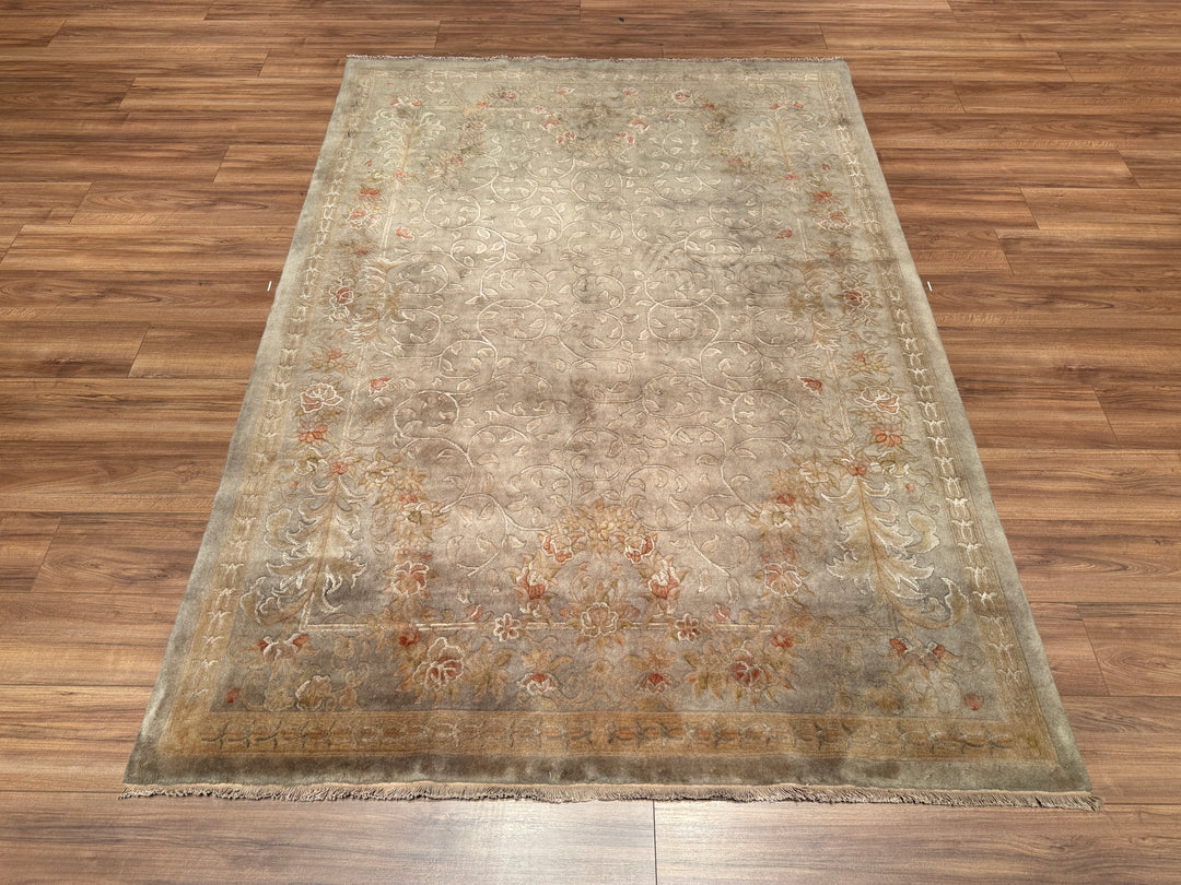 Obison Original Hand Woven Gray Wool Bamboo Carpet 174x241 4.19 Square Meters - 5x8 ft