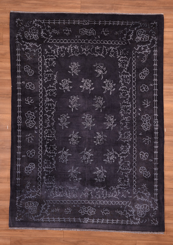 Obison Original Hand Woven Black Wool Bamboo Carpet 173x242 4.31 Square Meters - 5x8 ft