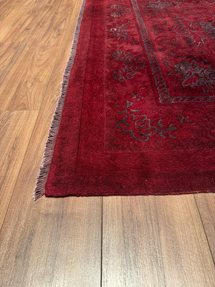 Obison Original Hand Woven Red Wool Bamboo Carpet 174x241 4.19 Square Meters - 5x8 ft