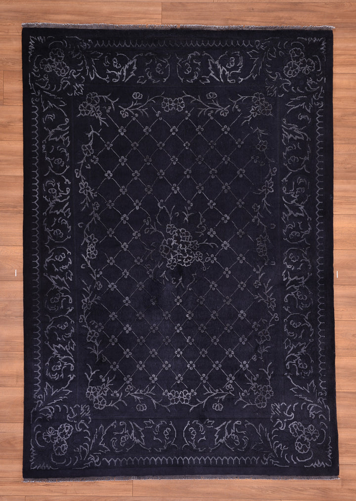 Obison Original Hand Woven Black Wool Bamboo Carpet 172x254 4.21 Square Meters - 5x8 ft