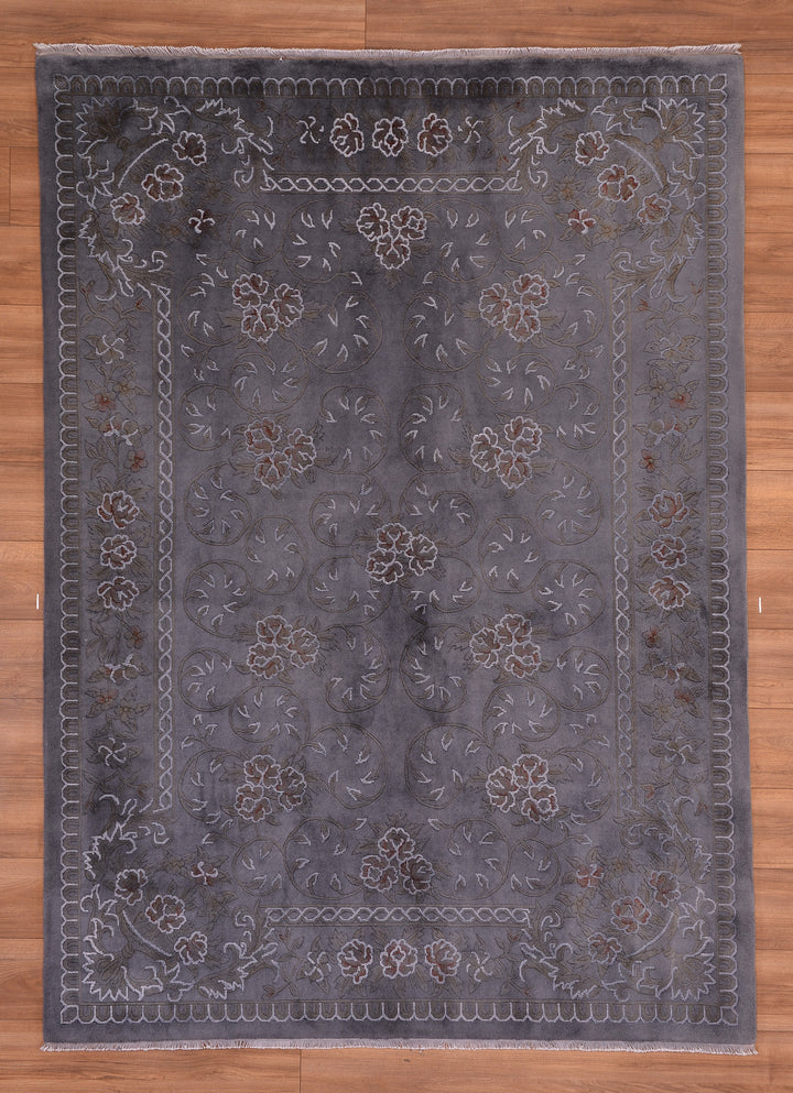 Obison Original Hand Woven Black Wool Bamboo Carpet 172x240 4.13 Square Meters - 5x8 ft