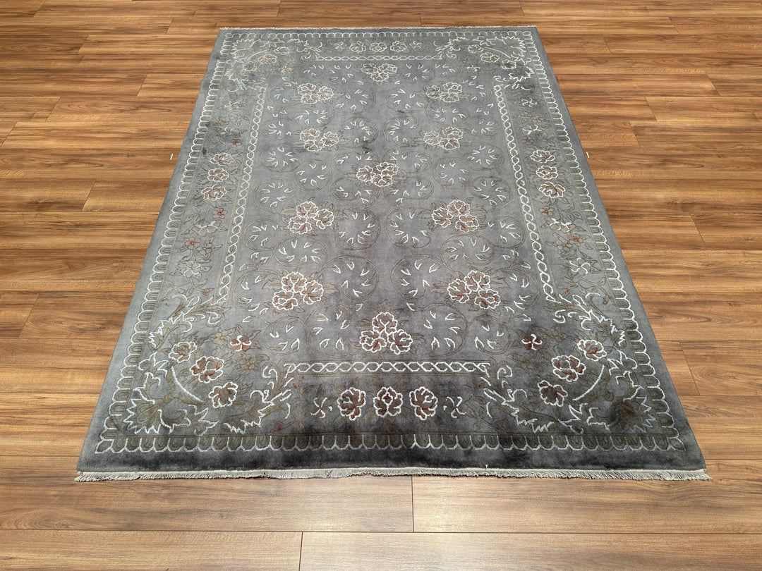 Obison Original Hand Woven Black Wool Bamboo Carpet 172x240 4.13 Square Meters - 5x8 ft